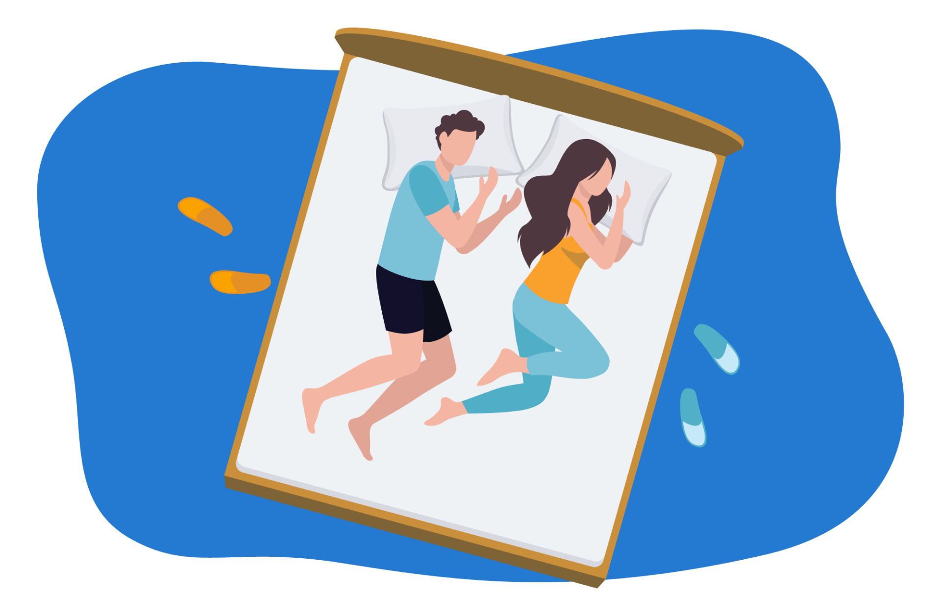 deitado de lado na almofada